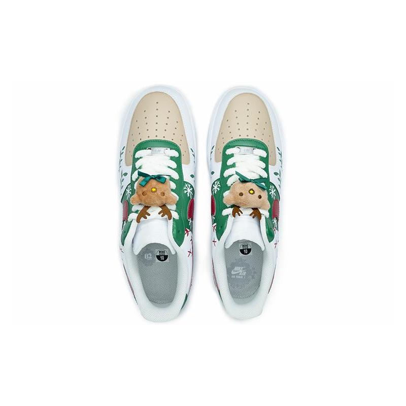 [Custom Christmas snowflake branches]  Air Force 1 Skateboarding Shoes Unisex