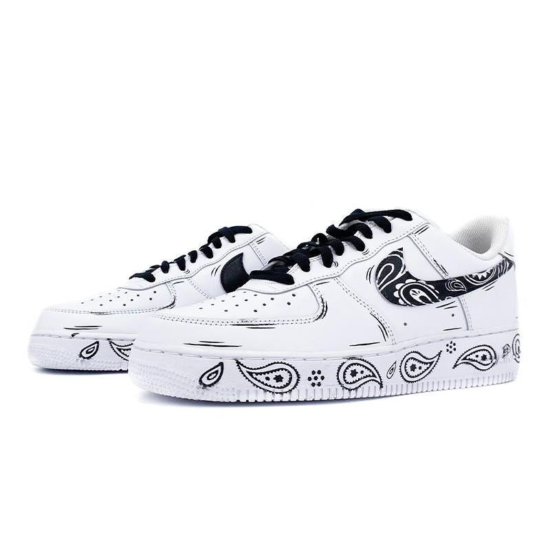 [Custom K men's and women's hand-painted cashew flower designs]  Air Force 1 Skateboarding Shoes Unisex