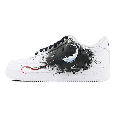 [Custom Three men's and women's hand-painted black and red venom]  Air Force 1 Skateboarding Shoes Unisex