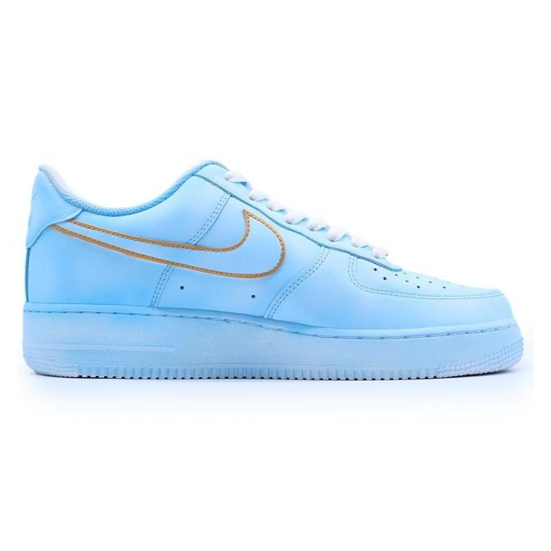 [Custom Eighteen AF1 Moon Nebula Blue]  Air Force 1 Skateboarding Shoes Unisex Low-top Blue