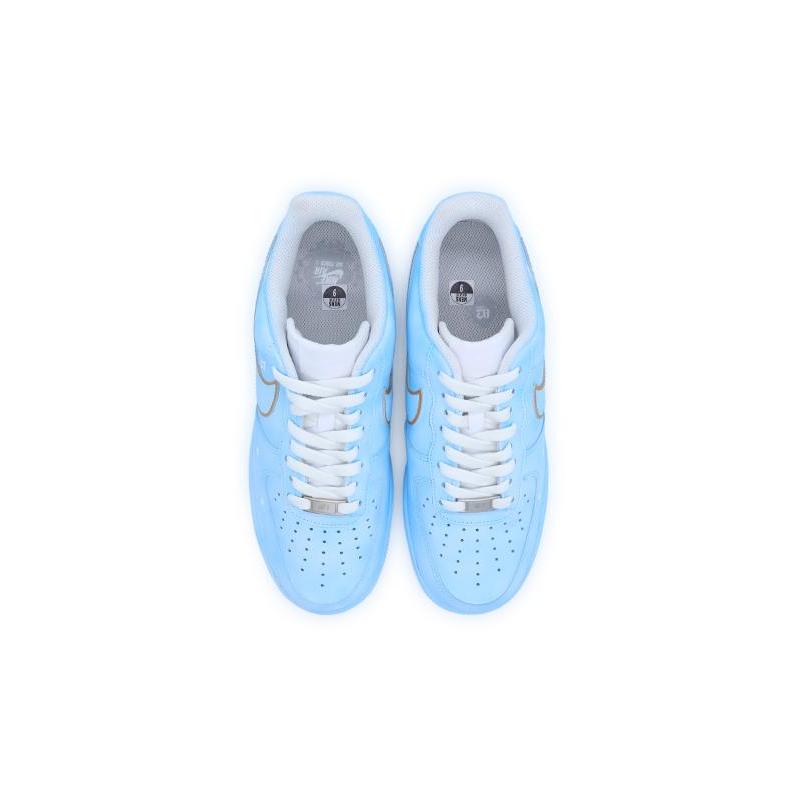 [Custom Eighteen AF1 Moon Nebula Blue]  Air Force 1 Skateboarding Shoes Unisex Low-top Blue