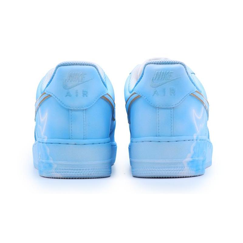 [Custom Eighteen AF1 Moon Nebula Blue]  Air Force 1 Skateboarding Shoes Unisex Low-top Blue
