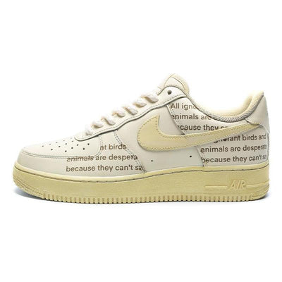 [Custom Men's aged and oxidized newspaper font]  Air Force 1 Skateboarding Shoes Men