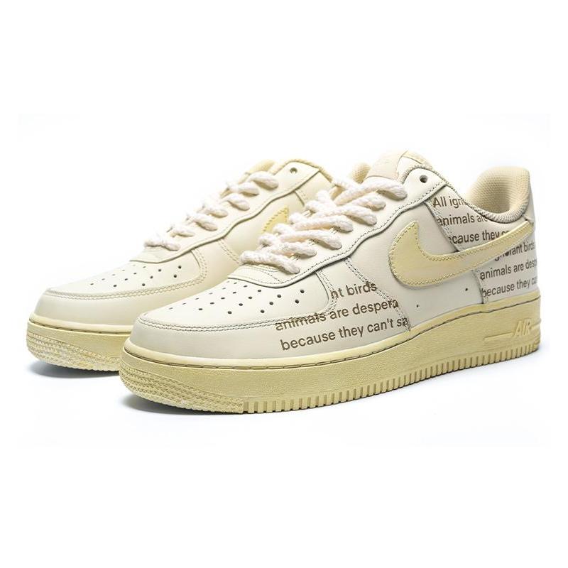[Custom Men's aged and oxidized newspaper font]  Air Force 1 Skateboarding Shoes Men