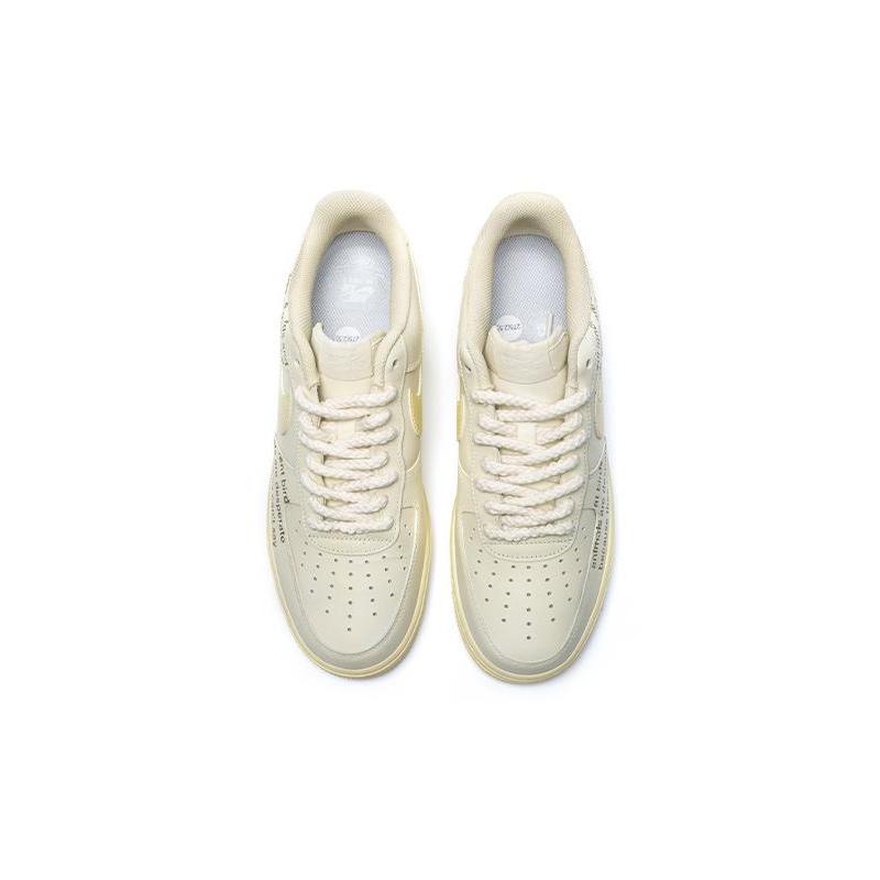 [Custom Men's aged and oxidized newspaper font]  Air Force 1 Skateboarding Shoes Men