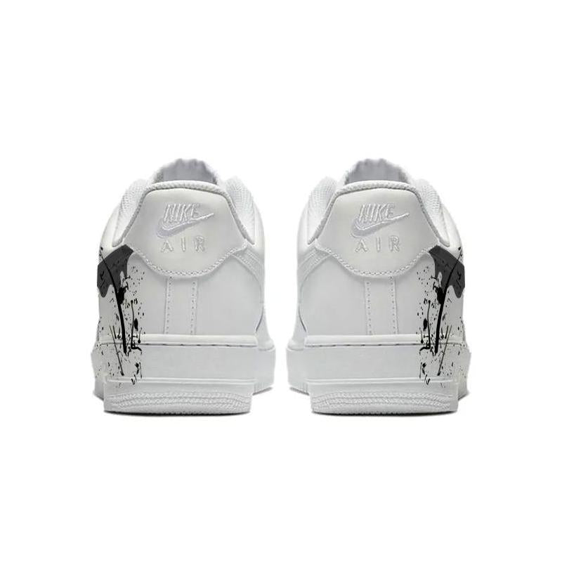 [Custom Splash ink and melt]  Air Force 1 Skateboarding Shoes Men Low-top White/black