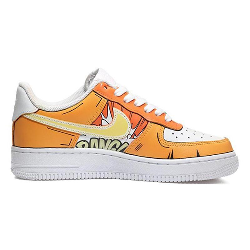 [Custom Comic 2D Orange]  Air Force 1 Skateboarding Shoes Men Low-top Orange