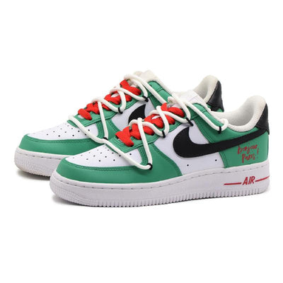 [Custom Men's Heineken]  Air Force 1 Skateboarding Shoes Men Low-top Green/White