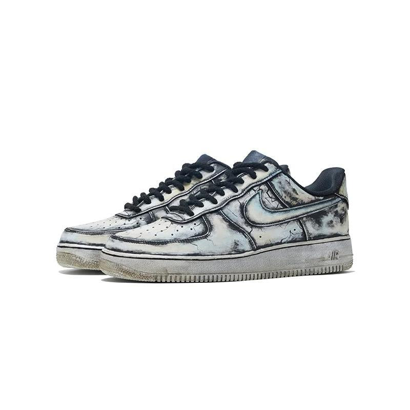 [Custom "Doomsday black and white men's style.] Male  Air Force 1 Low Skate shoes