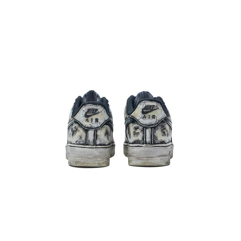 [Custom "Doomsday black and white men's style.] Male  Air Force 1 Low Skate shoes