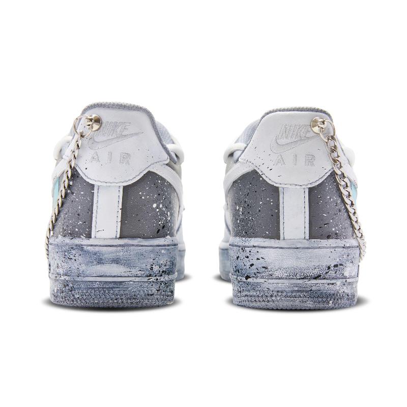 [Custom Gray, Steeped In Text] Air Force 1 Low Skate Shoes Unisex