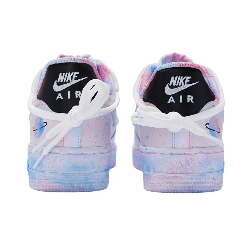 [Custom Men's marshmallow graffiti blue powder]  Air Force 1 Skateboarding Shoes Men