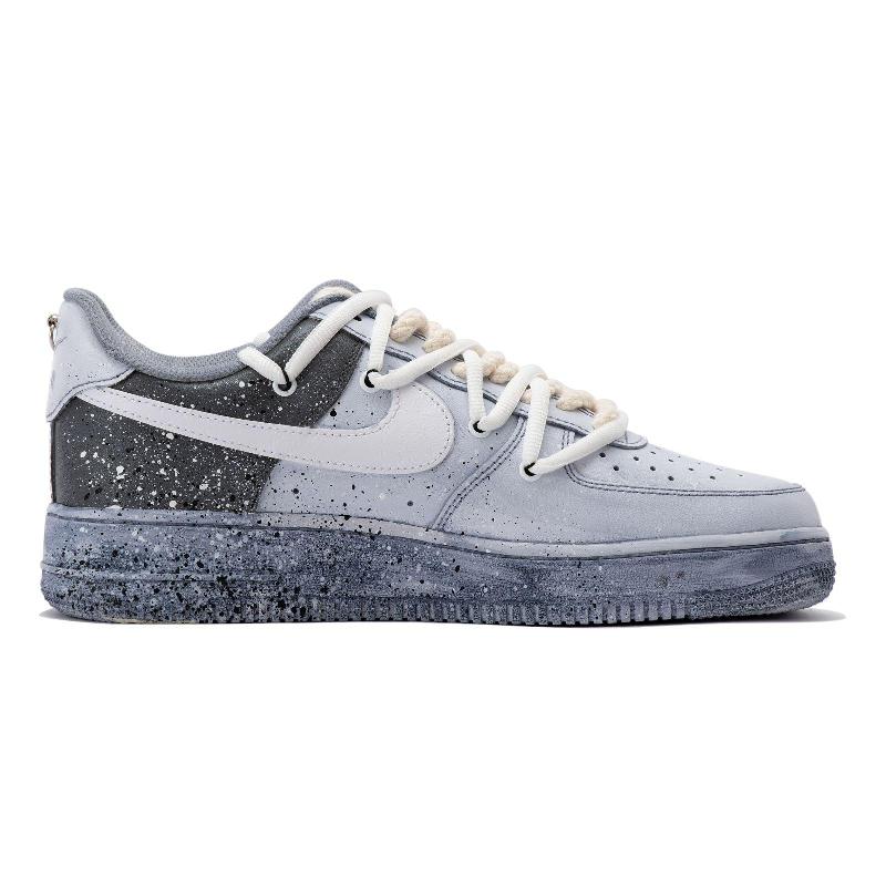 [Custom The men's style is dyed in gray and black]  Air Force 1 Skateboarding Shoes Men