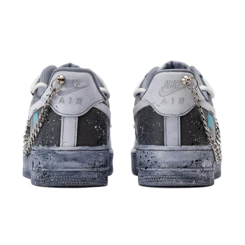 [Custom The men's style is dyed in gray and black]  Air Force 1 Skateboarding Shoes Men