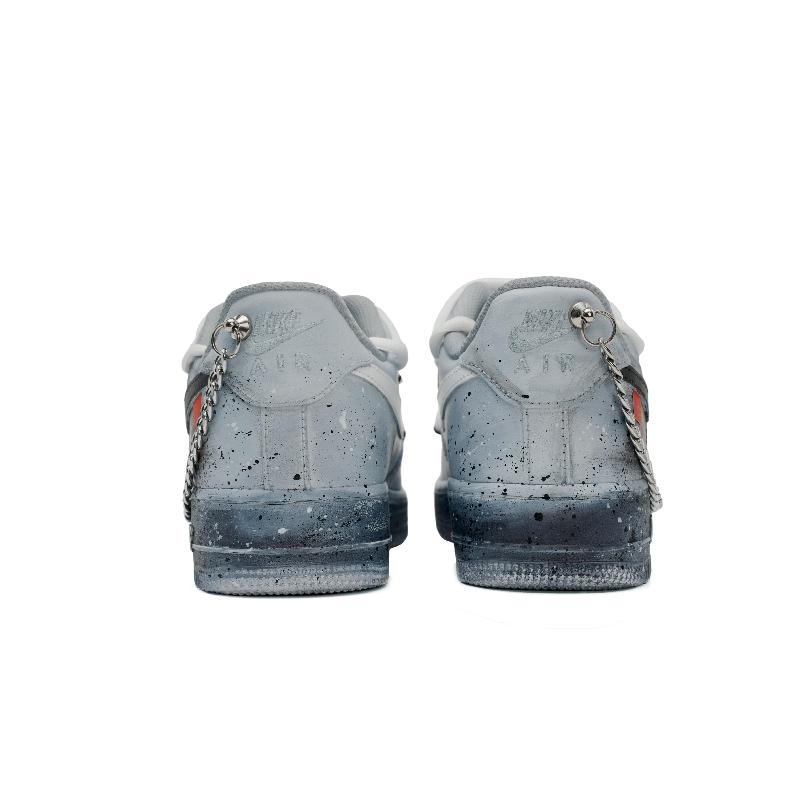 [Custom American graffiti men's style in gray and black]  Air Force 1 Skateboarding Shoes Men