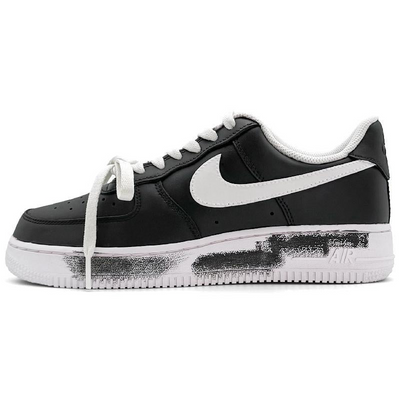 [Custom Black swan]  Air Force 1 Skateboard Shoes Men Low-Top Black/White