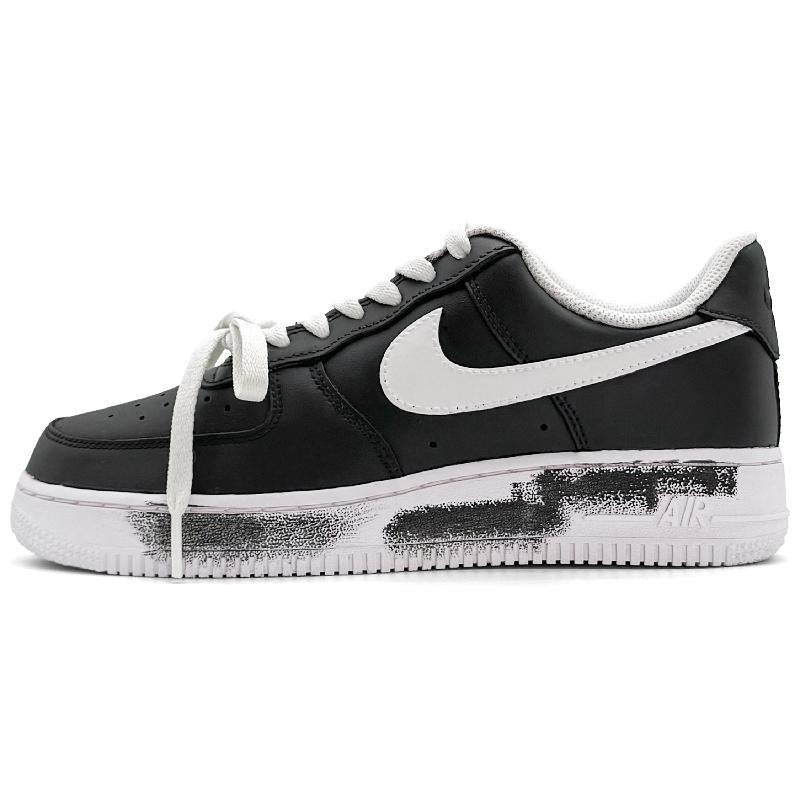 [Custom Black swan]  Air Force 1 Skateboard Shoes Men Low-Top Black/White