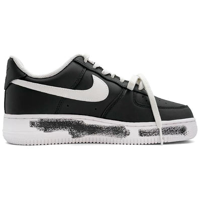 [Custom Black swan]  Air Force 1 Skateboard Shoes Men Low-Top Black/White