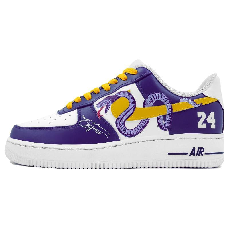 [Custom Purple Gold Mamba]  Air Force 1 Skateboarding Shoes Unisex