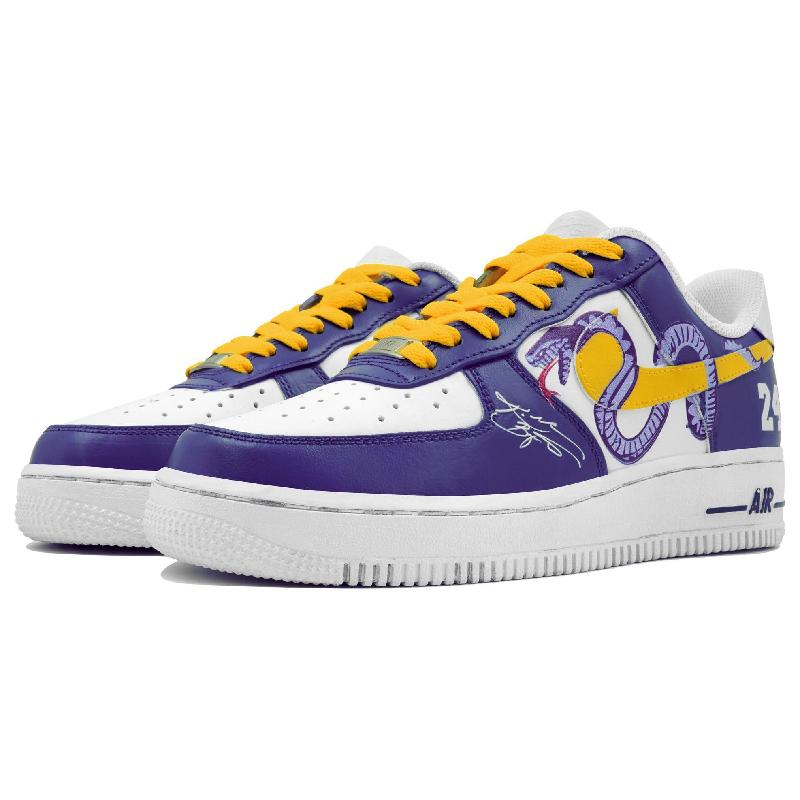 [Custom Purple Gold Mamba]  Air Force 1 Skateboarding Shoes Unisex
