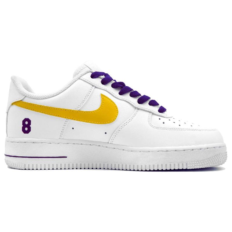 [Custom Purple gold Mamba white]  Air Force 1 Skateboarding Shoes Unisex Low-top Purple