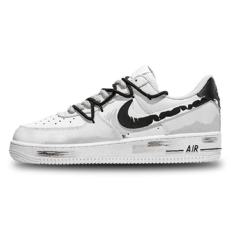 [Custom Gravitational space-time]  Air Force 1 Skateboarding Shoes Unisex Low-top Gray
