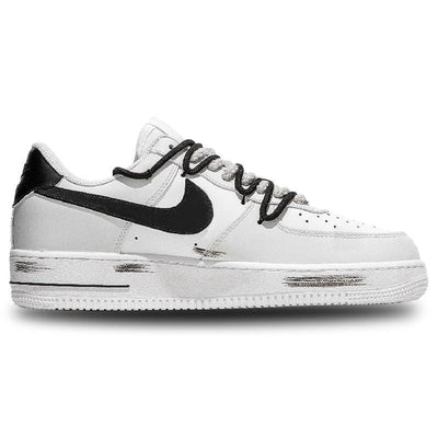 [Custom Gravitational space-time]  Air Force 1 Skateboarding Shoes Unisex Low-top Gray