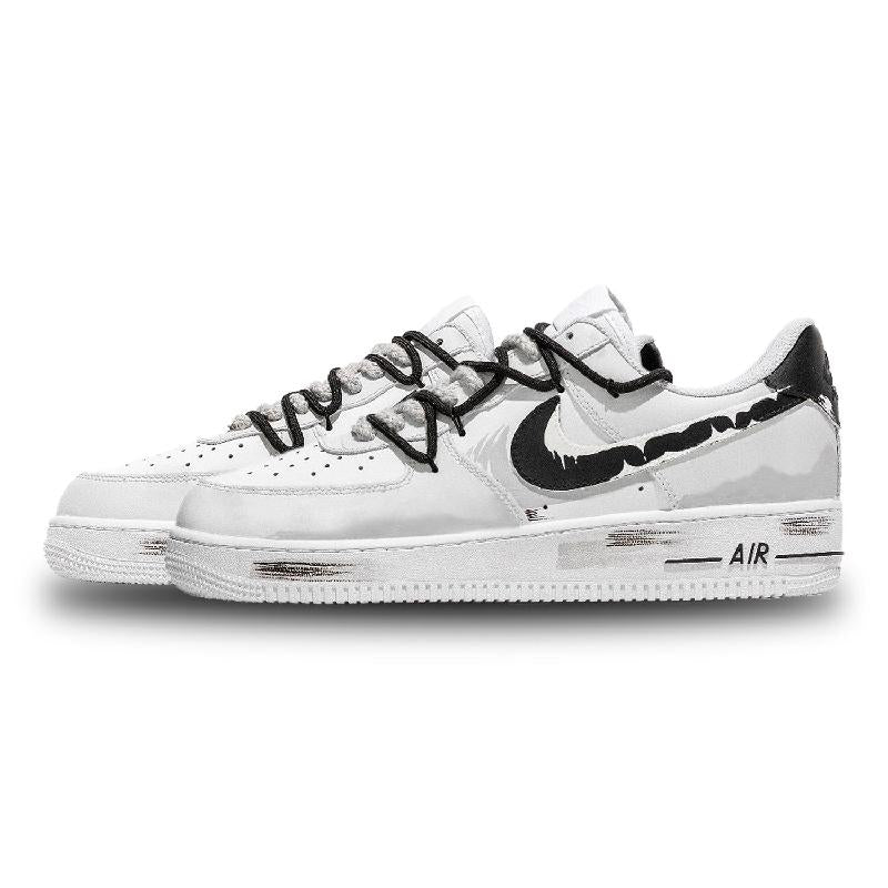 [Custom Gravitational space-time]  Air Force 1 Skateboarding Shoes Unisex Low-top Gray