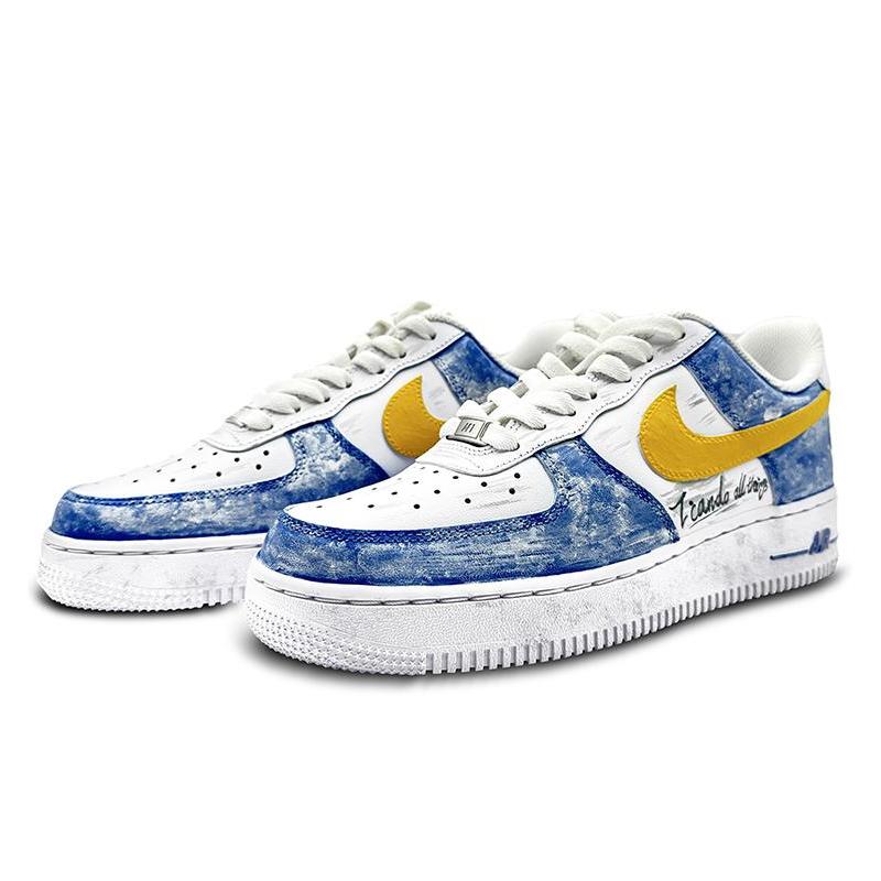 [Custom Stephen Blue for men]  Air Force 1 Skateboarding Shoes Men