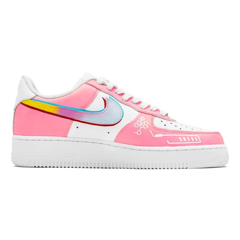 [Custom Avalanche Berry]  Air Force 1 Skateboarding Shoes Men Low-top Pink/white