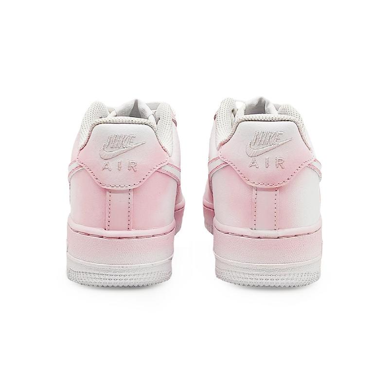 [Custom Pink Bambo]  Air Force 1 Skateboard Shoes Unisex Low-Top White/Pink