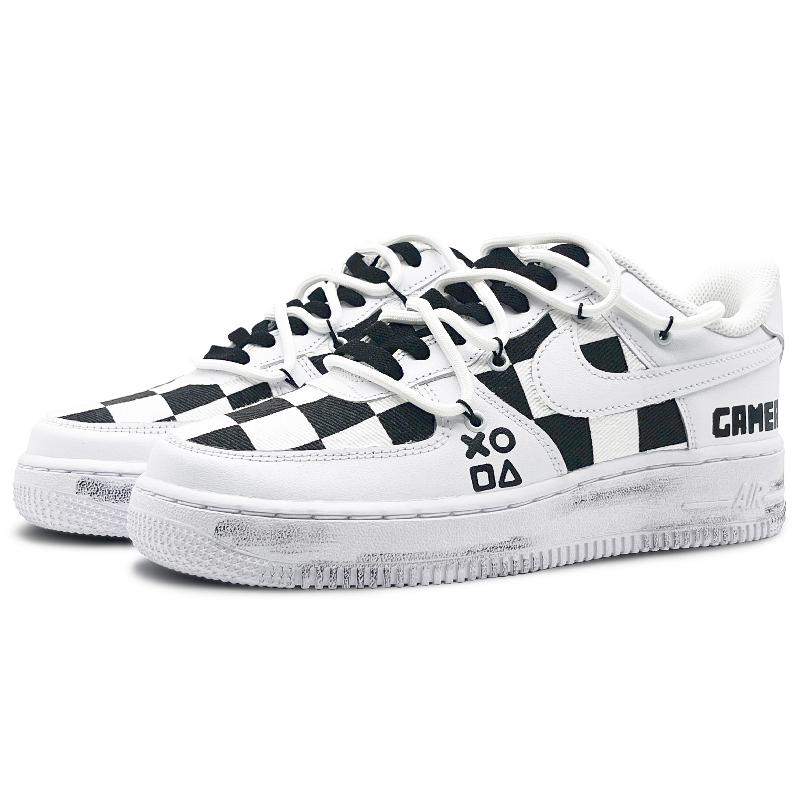 [Custom Super Mary]  Air Force 1 Skateboarding Shoes Men Low-top White