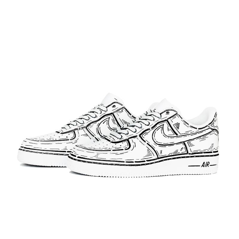 [Custom 2D]  Air Force 1 Skateboarding Shoes Men