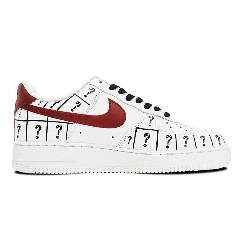 [Custom Men's hand-painted portrait in white, black and red]  Air Force 1 Skateboarding Shoes Men