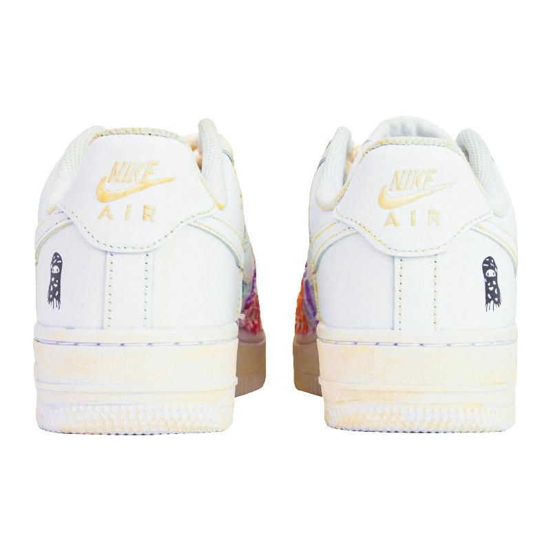 [Custom The male type destroys cashews]  Air Force 1 Skateboarding Shoes Men Low-top White/Green/Orange