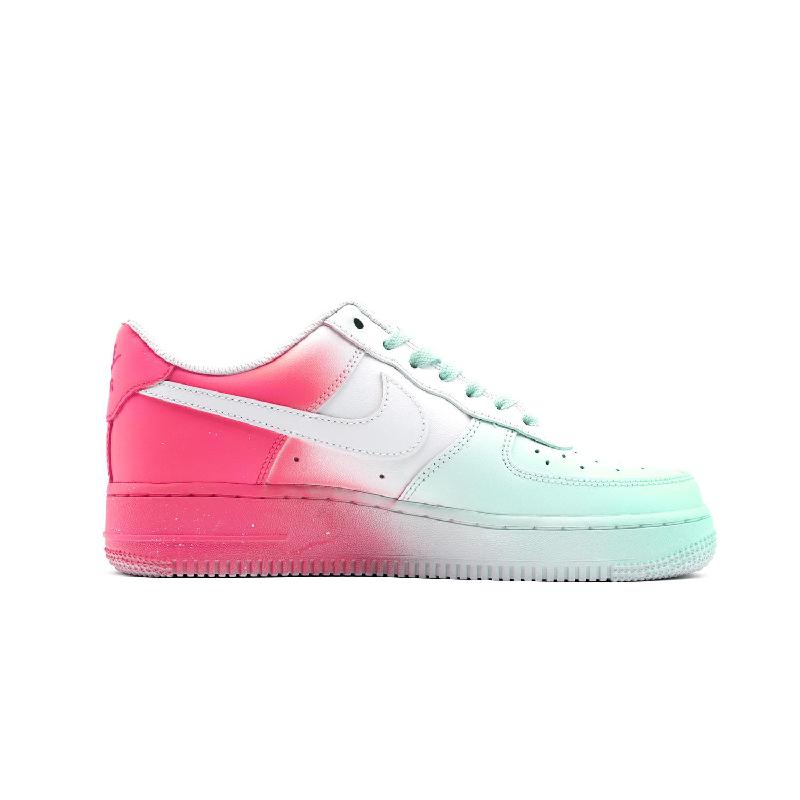 [Custom Love Notes: Red and green]  Air Force 1 Skateboarding Shoes Men Low-top White/green/red