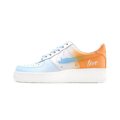 [Custom Love Notes Blue and orange]  Air Force 1 Skateboarding Shoes Men