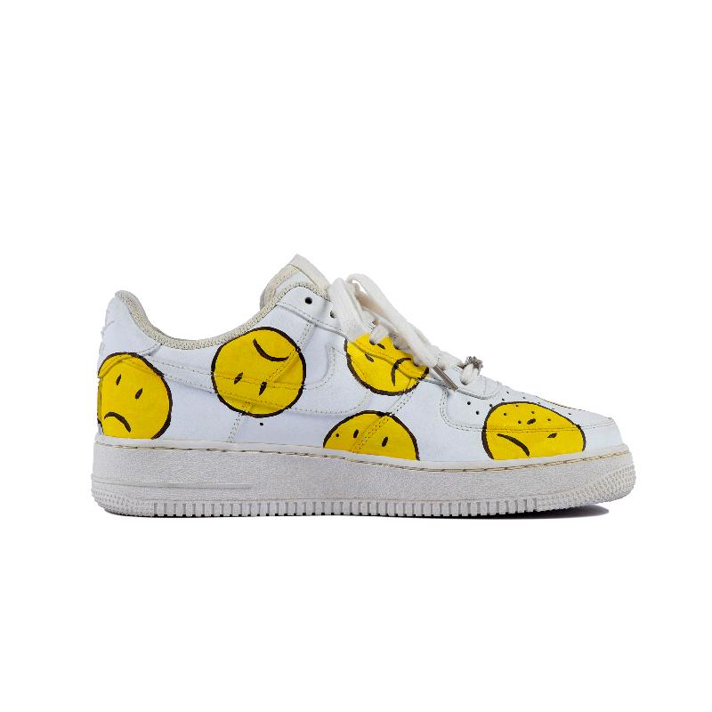 [Custom Reverse the smiling face]  Air Force 1 Skateboarding Shoes Men