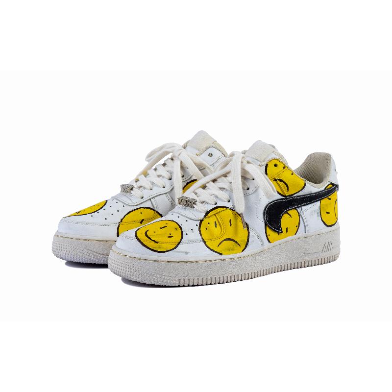[Custom Reverse the smiling face]  Air Force 1 Skateboarding Shoes Men