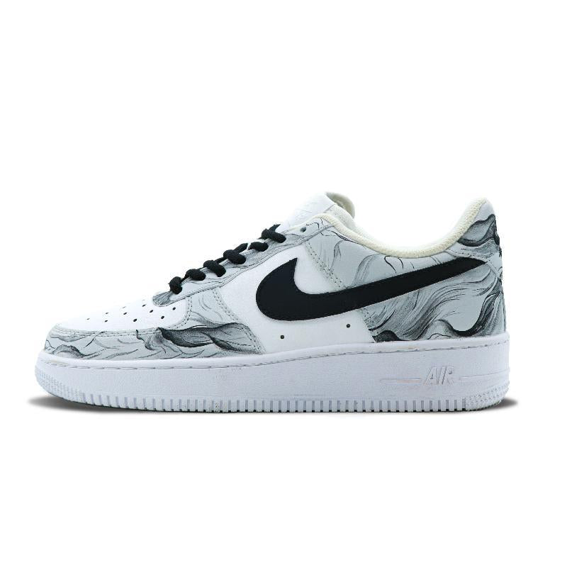 [Custom Men's ink wash painting]  Air Force 1 Skateboarding Shoes Men