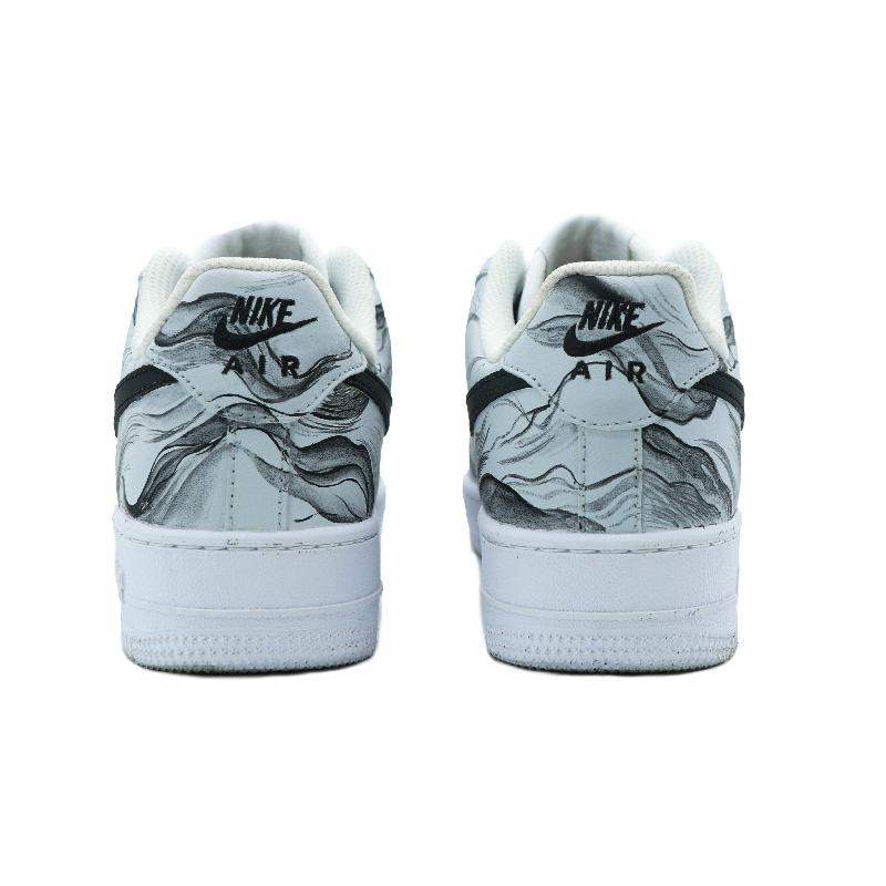 [Custom Men's ink wash painting]  Air Force 1 Skateboarding Shoes Men