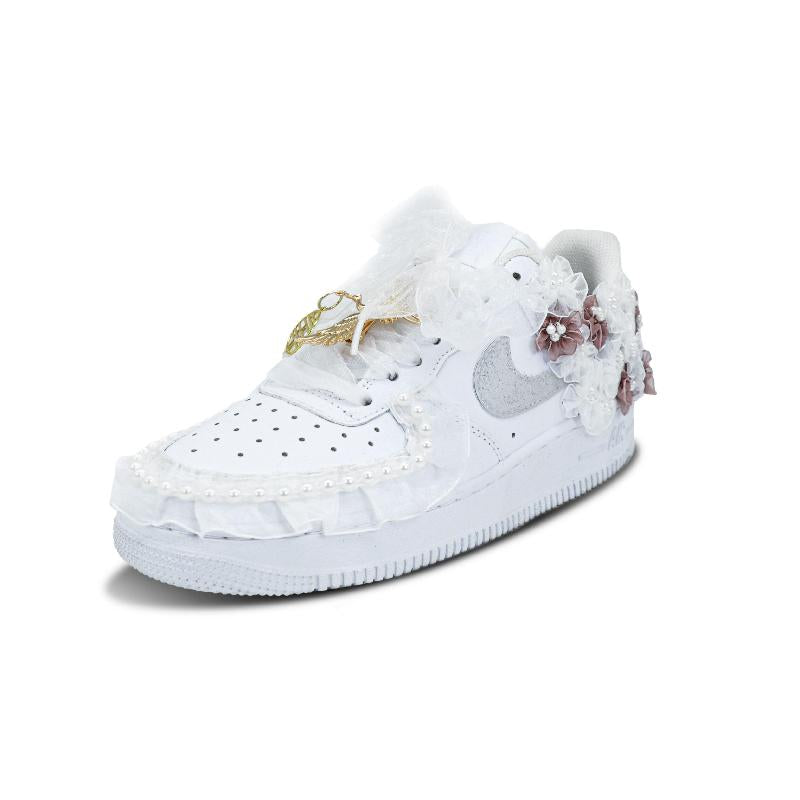 [Custom White wedding shoes]  Air Force 1 Skateboarding Shoes Men