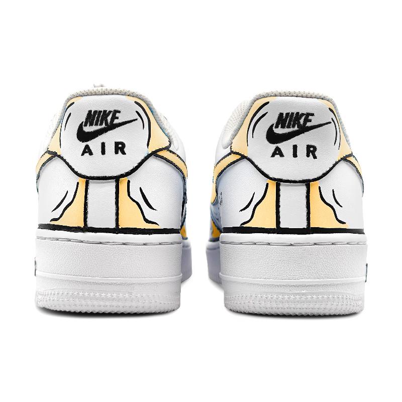 [Custom Male 2D style in yellow and gray]  Air Force 1 Skateboarding Shoes Men Low-top White/Black