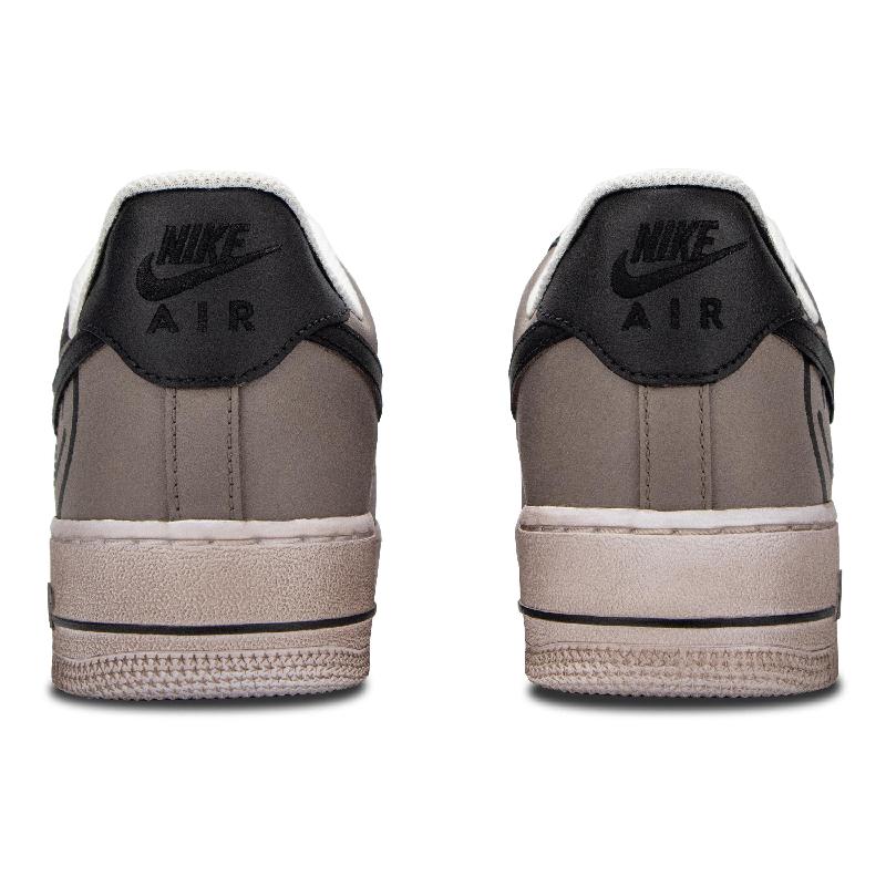 [Custom Flame graffiti]  Air Force 1 Skateboarding Shoes Men Low-top Brown/black