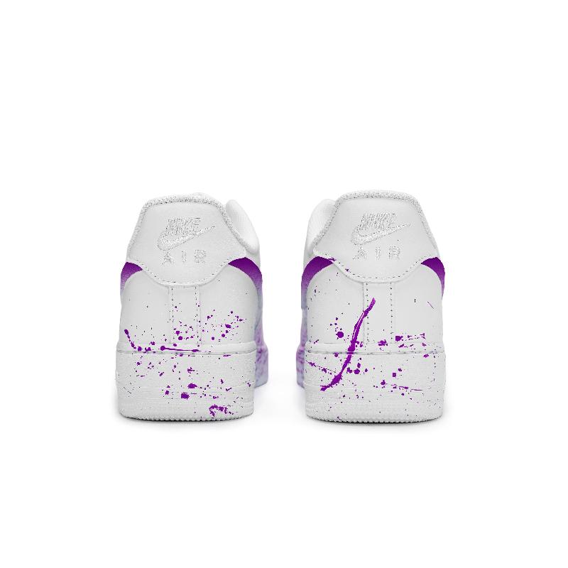 [Custom The same scene of decadence for both men and women]  Air Force 1 Skateboard Shoes Unisex Low-Top White/Purple