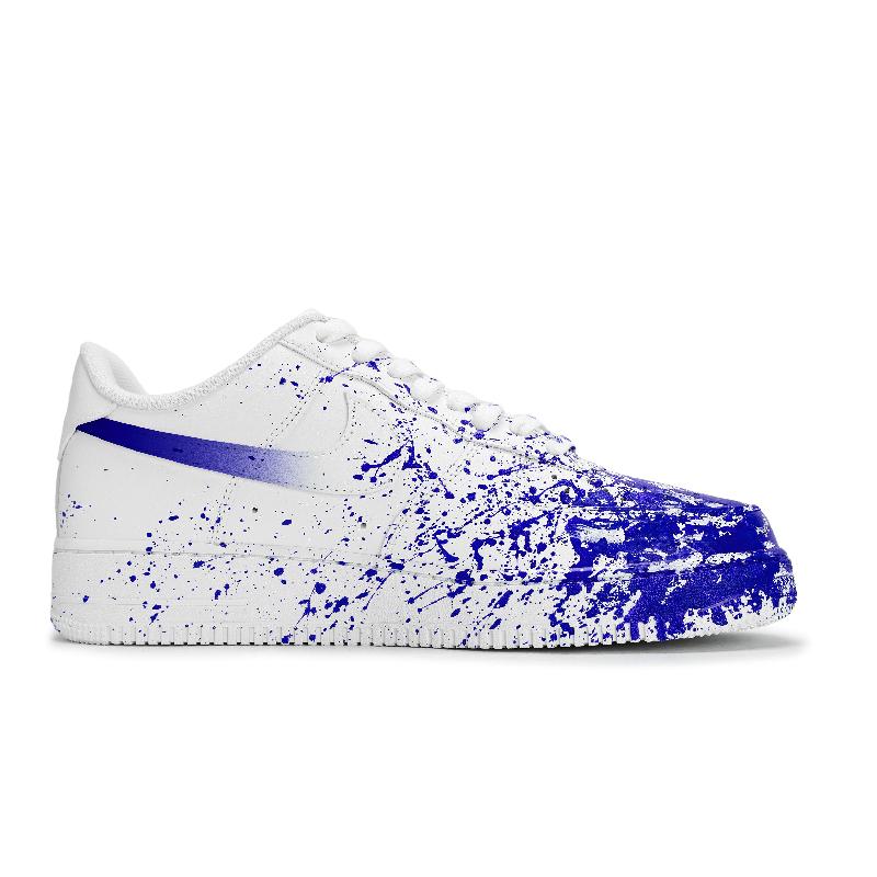 [Custom The scene of the same imagination for men and women]  Air Force 1 Skateboard Shoes Men Low-Top White Blue
