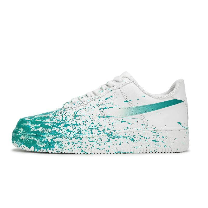 [Custom Free scene for men and women]  Air Force 1 Skateboard Shoes Men Low-Top White Green