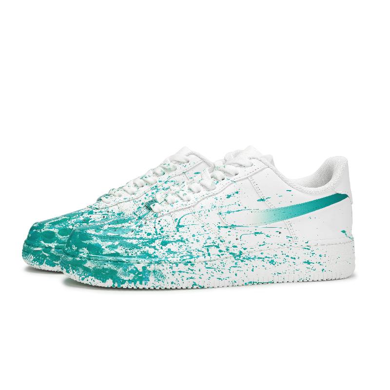 [Custom Free scene for men and women]  Air Force 1 Skateboard Shoes Men Low-Top White Green