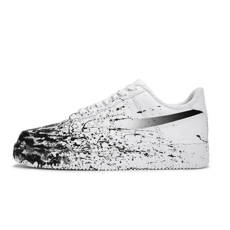 [Custom The scene of the same style for both men and women to recall]  Air Force 1 Skateboard Shoes Men Low-Top White Black