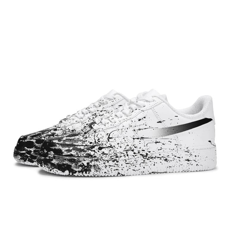 [Custom The scene of the same style for both men and women to recall]  Air Force 1 Skateboard Shoes Men Low-Top White Black